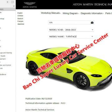 Aston Martin Rapide Vanquish V8 V12 Vantage Workshop Manual Wiring Diagram