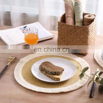 Wholesale Home Textile Fringes Placemats Printed Woven Fabric Table Round Placemat Dining Mat photo-5