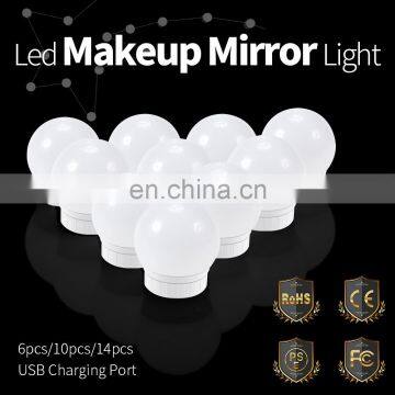 Hollywood Style 2/6/10/14W USB Charging Port Cosmetic Lighted Make up Mirrors Bulb photo-4