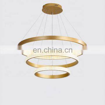 Modern Pendant Lamp Ring Shaped Droplight Black  / White Hanging Wire Chandelier Lighting