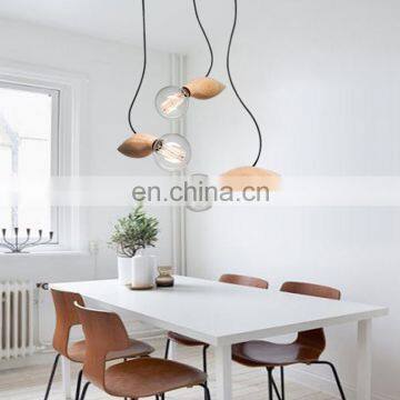 Unique Design Decorative Wood Wooden Pendant Lights E27 Pendants Chandelier Light Drop Lighting 2018 Hot Sales Small Light photo-5