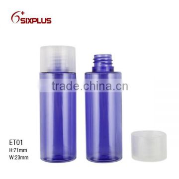 Blue small size taning lotin plastic bottle