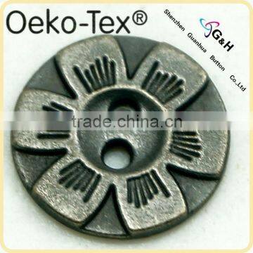 flower logo 2 hole metal button