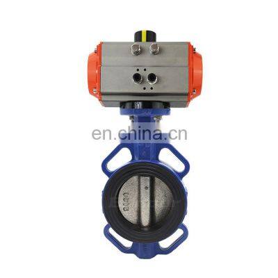 Bundor jis10k pneumatic wcb wafer butterfly valve for water gas