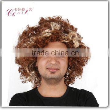 afro short kinky curly synthetic wigs for black men blonde afro wig