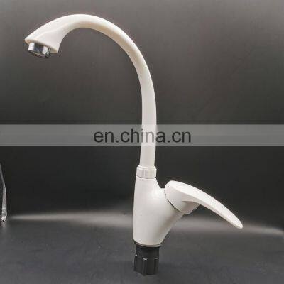 single handle white water faucet plastic kitchen mixer faucet