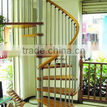 Modern indoor steel stairs / staircase single stringer wood tread