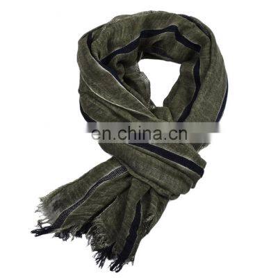 Woman's Scarf Autumn Winter 2021 Cotton and Linen Yarn-dyed Scarf photo-4