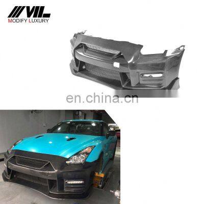 GTR R35 Carbon Fiber Front Bumper Lip for Nissan GTR 2018 Facelift