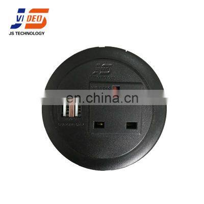 Embedded tabletop furniture USB charger port power outlet socket