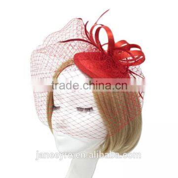 Fashionable Bridal Design Hair Fascinator Mini Hat With Veiling photo-3