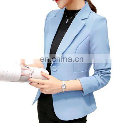 2021 Christmas Spring and Autumn New Slim Korean Style Large Size Long Sleeve Pure Color Fashion Casual Blazer