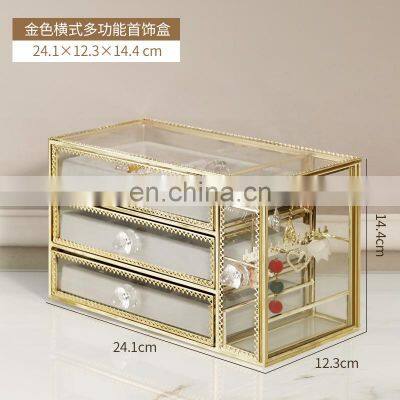 Makeup Organizer Luxury Gold Acrylic Vanity Holder Cosmetic Powder Puff Lipstick Beauty Egg Box Make Up Makeup Storage Organizer