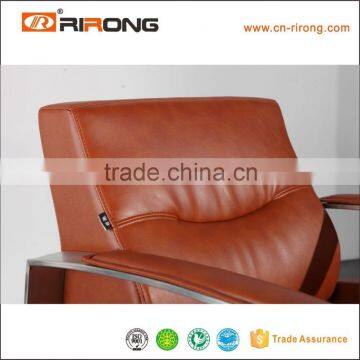 Modern Metal Armrest Design Italy Leather Office Sofa photo-3
