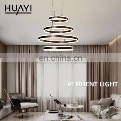 HUAYI Factory Price Simple Modern Decoration Indoor Living Room Round Hanging Pendant Light