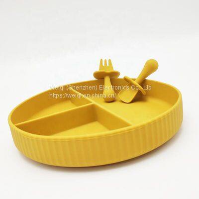 Silicone Baby Divided Plate Suction Feeding Plate Set photo-2