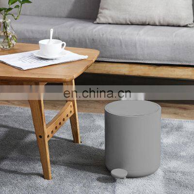 Fashionable Scandinavia Style Trash Can Bin &Toilet Brush Holder Bathroom Set With Rubber Coating & Soft Close photo-5
