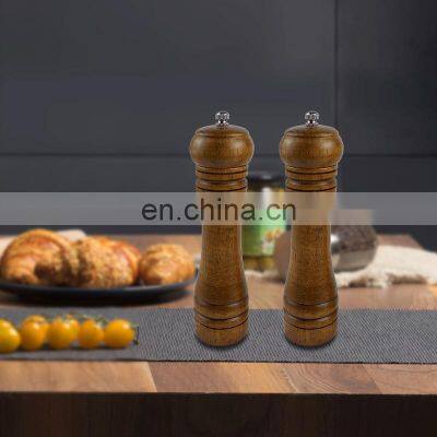 Adjustable Shakers Large Capacity Acacia Wood Salt And Pepper Grinder Mills Set photo-3