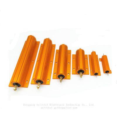 High Power Resistor Gold Aluminum Shell Resistor 0.1R To 100K 5W 10W 25W 50W 100W 500W Trapezoid RX24 Resistor photo-5
