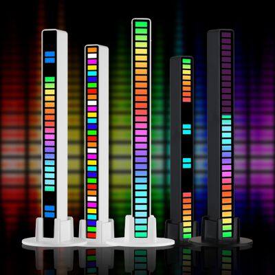 RGB Sound LED Light App Control Pickup Voice Activated Rhythm Lights Color Ambient 16 LED Lights Bar of Music Custom Logo photo-2