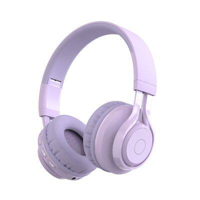 New arrival head-mounted cute wireless headphone children's headset with microphone LED light hearing protection earphone