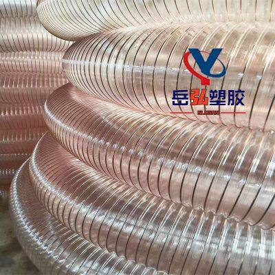 PU polyurethane copper-plated steel wire hoseImported material: sanitation road sweeper, dust collection pipe