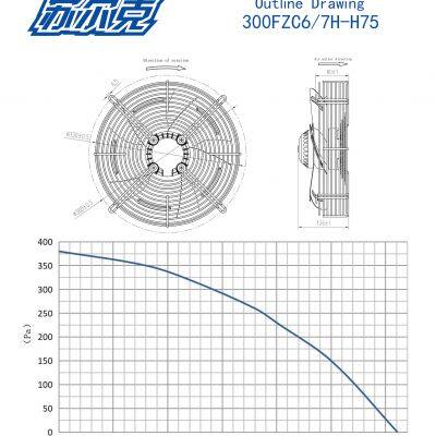 AC 220/380V 300mm 2450rpm YWF Series Low Noise Efficient External Rotor AC Axial Fan Motor for Industrial Cooling photo-4