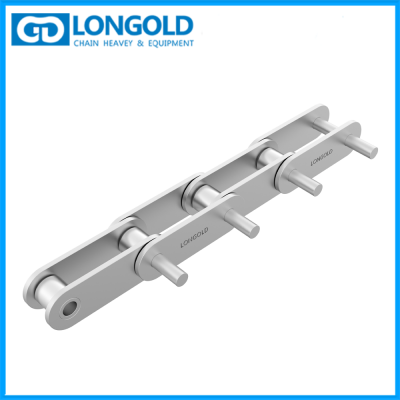 LONGOLD Stainless Steel Conveyor Chain with Extended Pin Attachments, Corrosion Resistant Conveyor Chain
