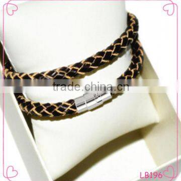 Luxury fashion jewlery hand made men genuine leather bracelet