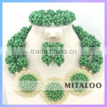 Mitaloo Green Nigeria Wedding Beads Set Nigeria Beads Jewelry Set MT0002