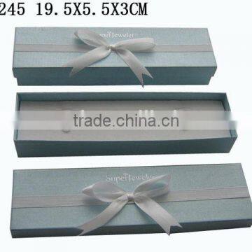 P1245 Simple Cardboard Paper Bracelet Jewelry Box With Bowknot