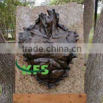 Bronze man pectorales relief sculpture