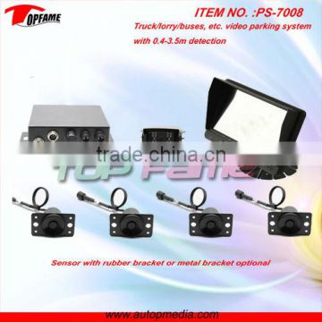 PS-7008 truck parking sensor system, bus parking sensor system, heavy duty parking sensor system with 0.4-5m sensor detection