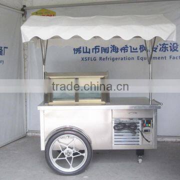 Fashionable Mobile Electric Utility Ice Cream Food Display Vending Carts