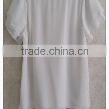 Sailor Collar Chiffon T-shirt Sweet Bow Girl White Tshirt photo-3