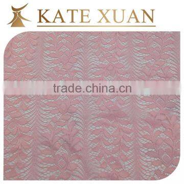 Cheap pink cotton chemical lace embroidery fabric