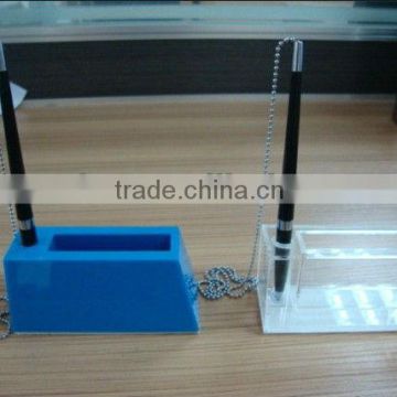 Acrylic Stationery Holder , Plexiglass Pen Holder With Notes Box