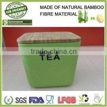 bright color eco-friendly kitchenware,bambooware square canister