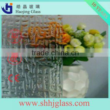 Shahe Haojing clear karatachi millennium amber beehive patterned glass figured glass rolled glass