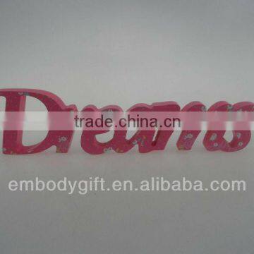 hot sale red color home decoration dream words letters with the point print