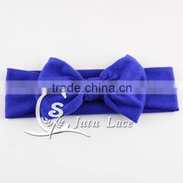 Handmade Solid Cotton Fabric Headband With Big Bowknot, Baby Messy Bow Tie Elastic Head Wrap, Baby Good Strength Hair Band photo-5