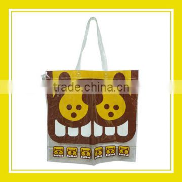 2016 Fashion Products Bros Brown Baby Lion Head with Teeth Waterproof Printed Transparent Beach Shoulder Bag