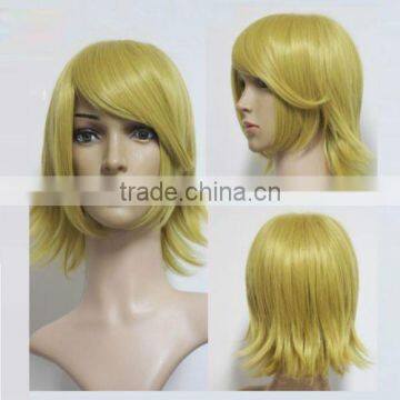 New Short Blonde Vocaloid Kagamine Rin Anime Cosplay Costume Party Full Wig W216