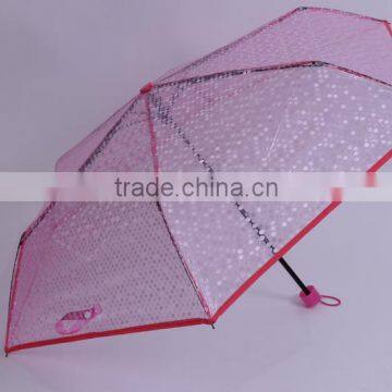 3 folding transparent cheap gift umbrella