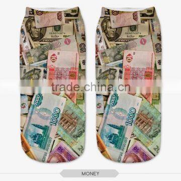 fashion tube socks high quality 3d digital full print colorful ankle socks sports unisex custom hot sale stretch spandex