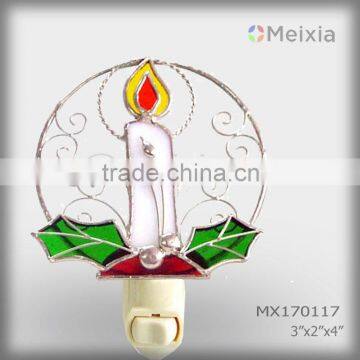 MX170117 wholesale stained glass religious candle christmas night light