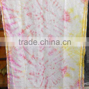 Beautiful Multicolor tie dye clamp dye silk cotton scarf tie dye scarf