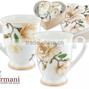 CARMANI the Gift Set of Two Mugs THE HEART Design