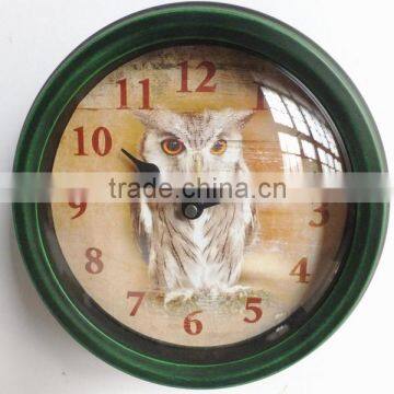 Dia 23.5 cm Country Style Round Metal Wall Clock, Rustic Round Wall Clock