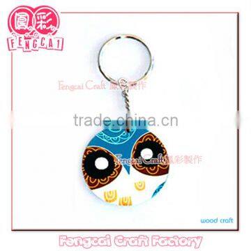 Custom Wooden Printing Colorful Keychain and Key ring Cute Craft ( wood Art/crafts in laser-cut & engraving)charm